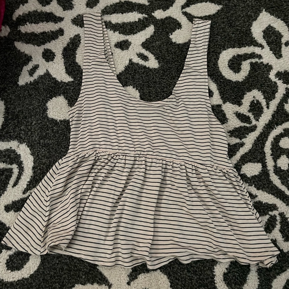 stripe babydoll tank top